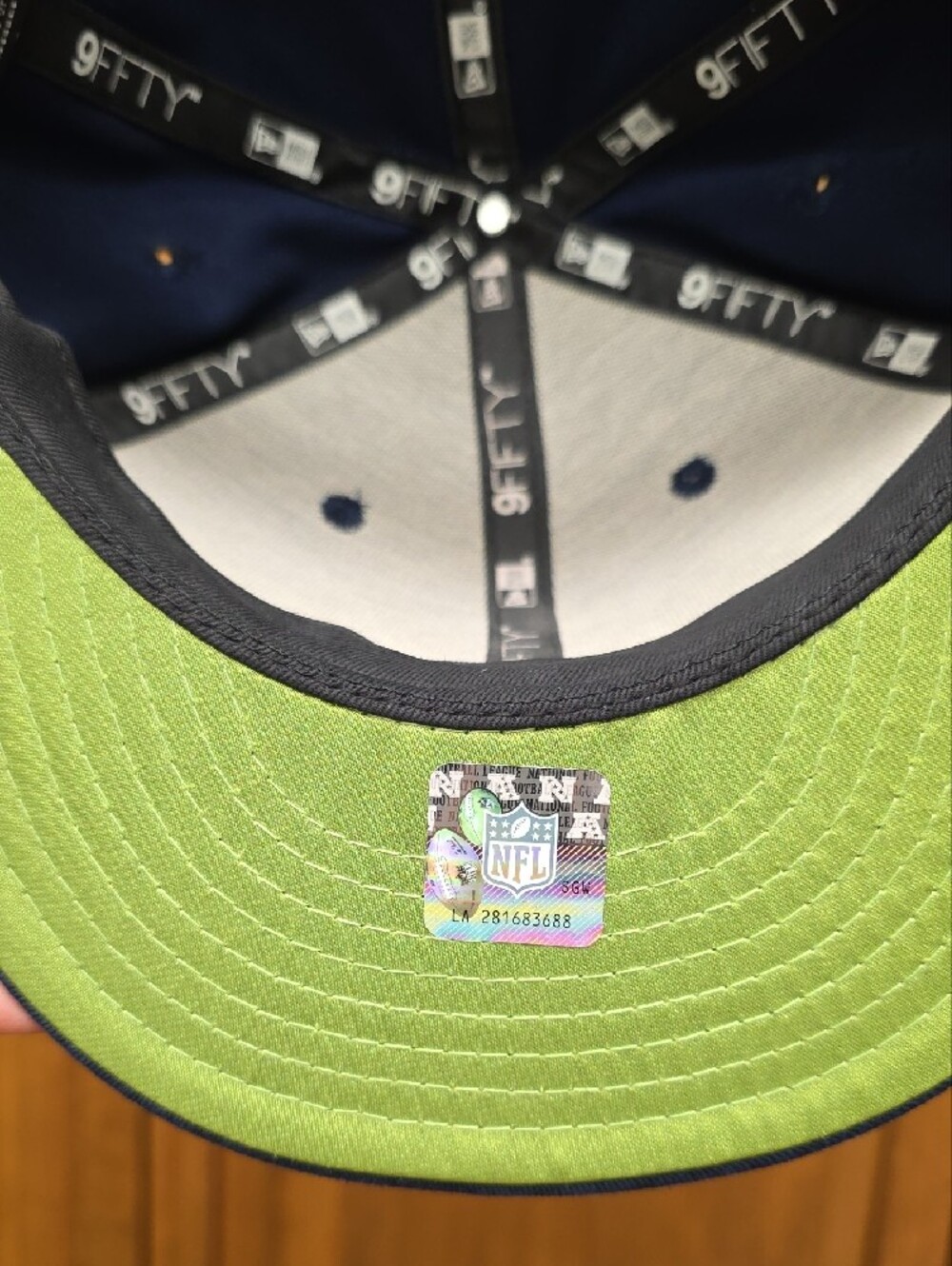New Era Seattle Seahawks NFL Women’s 9FIFTY Snapback Hat Navy Blue - Picture 7 of 10